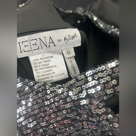 Mac Duggal 26497 NWOT SEQUINED ONE SHOULDER FITTED MIDI DRESS - Picture 6 of 6